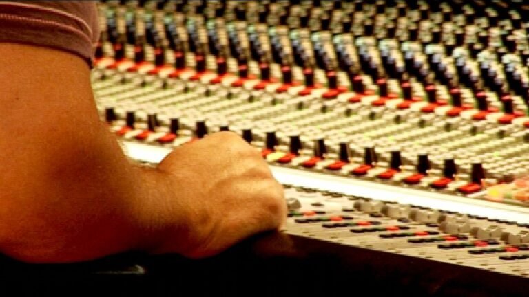 The iconic Neve mixing desk