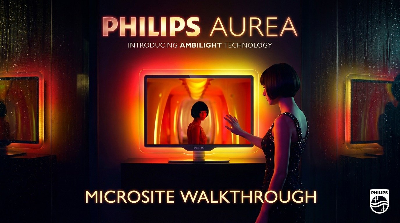 The Philips Aurea interactive microsite, the score moving with the pages