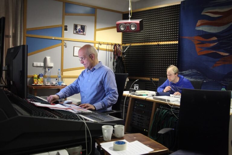 The control room during the session