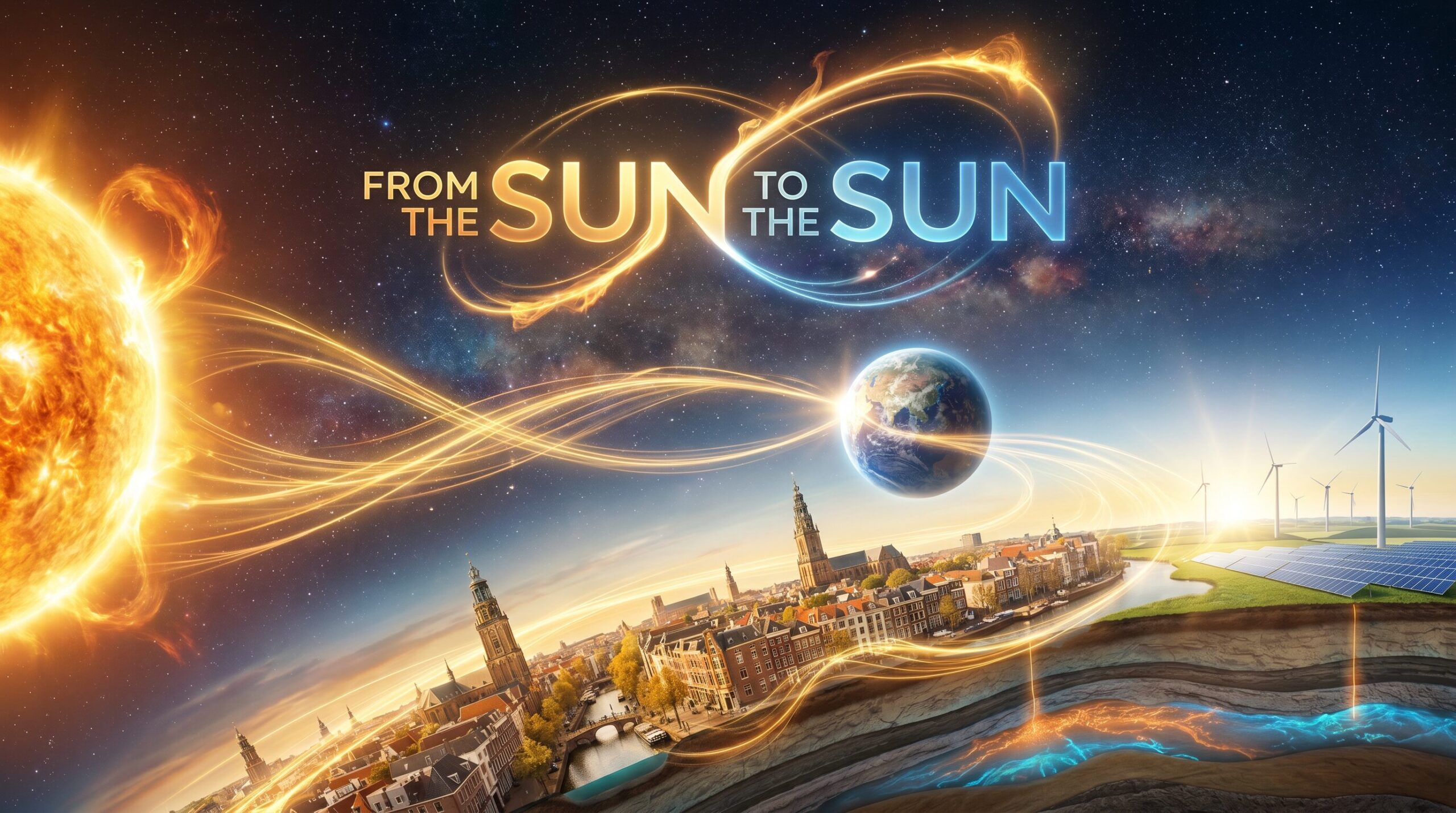 From the Sun to the Sun - CG fly-through over Groningen
