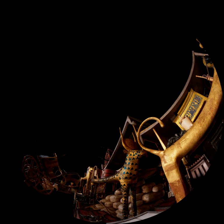 Fulldome master: a gilded Egyptian chariot, from the King Tut trailer