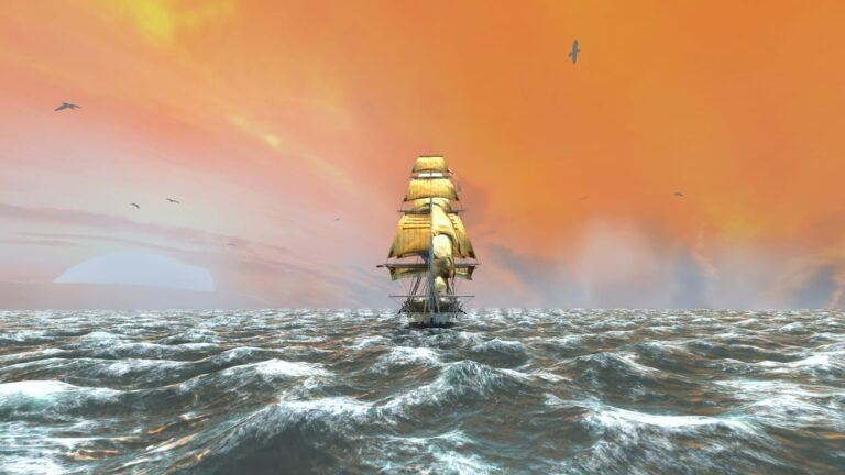 HMS Beagle at sunset — from the fulldome film