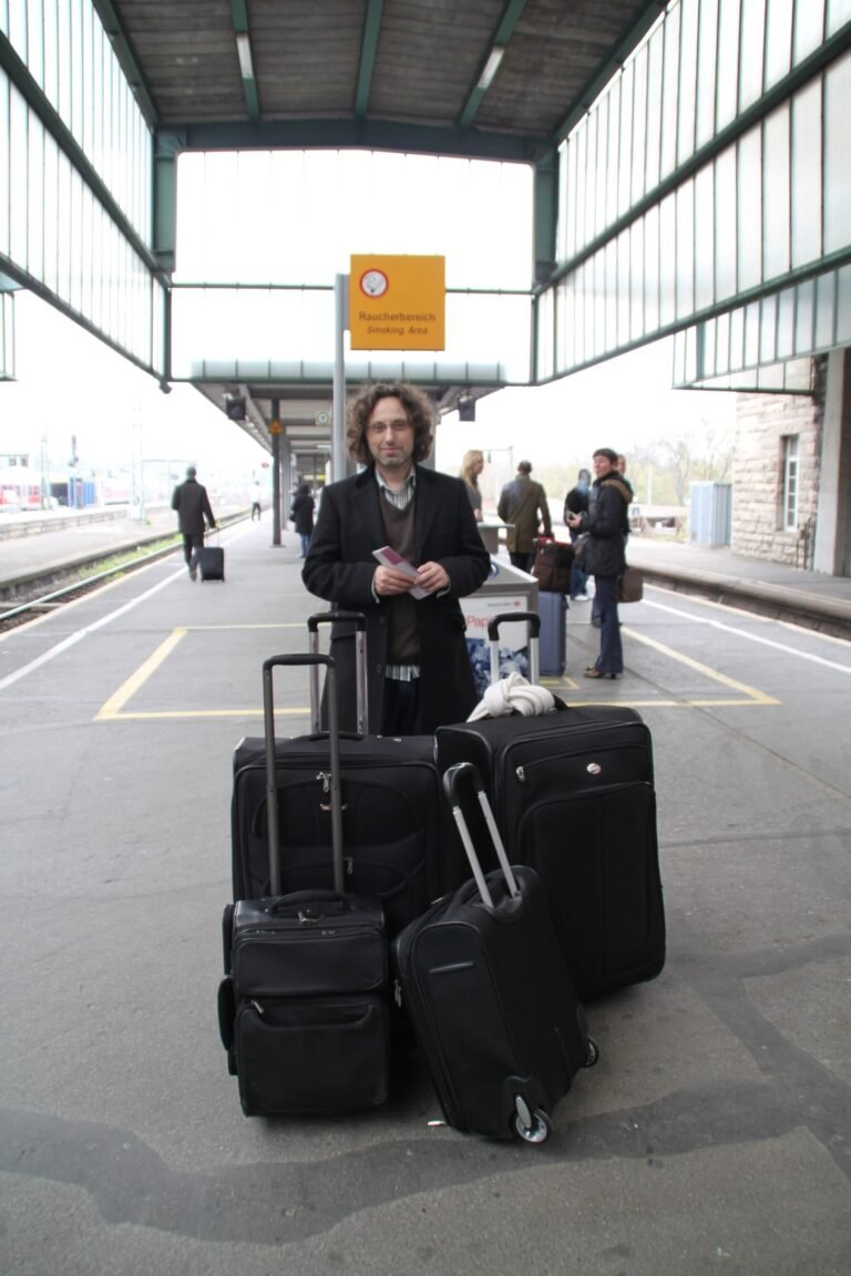 Waiting in Stuttgart with the luggage