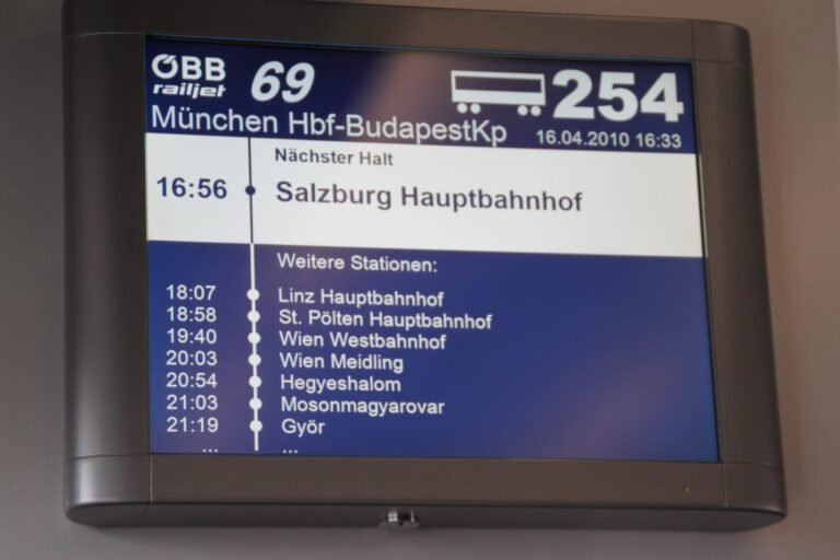 The train display finally reads Budapest