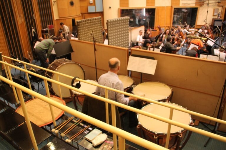 Percussion section from the balcony