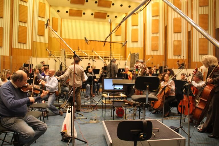 The Budapest Symphony Orchestra setting up